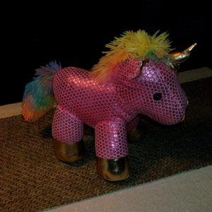 Hug Me 10" Pink Unicorn Sparkle Rainbow Mane & Tail Plush Stuffed Animal Toy